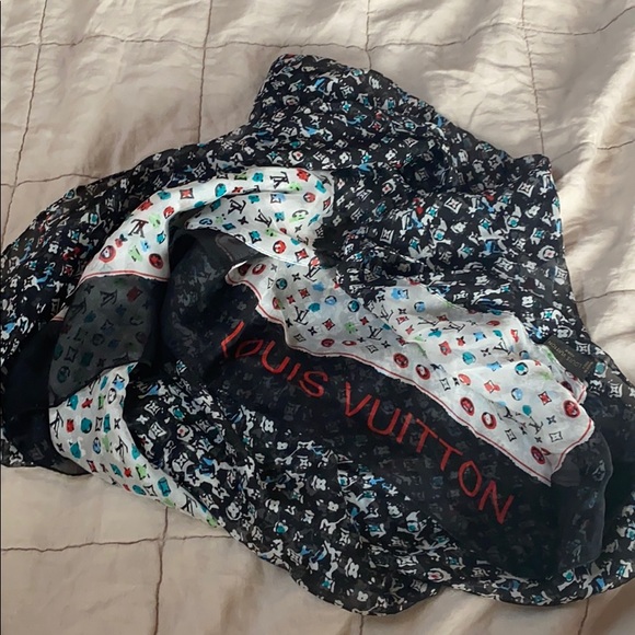 Louis Vuitton monogram colorful chiffon scarf - Picture 1 of 3
